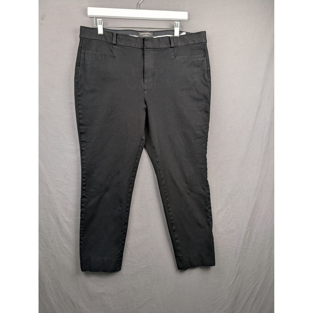 Banana Republic Sloan Curvy Fit Black Dress Pants Size 14 Slim Leg Business 4287